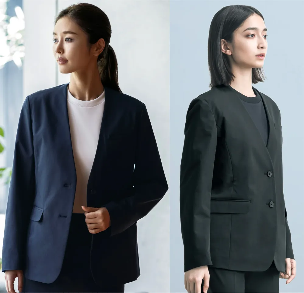 ノーカラージャケット カーシーカシマ NAJ015 オフィスウェア