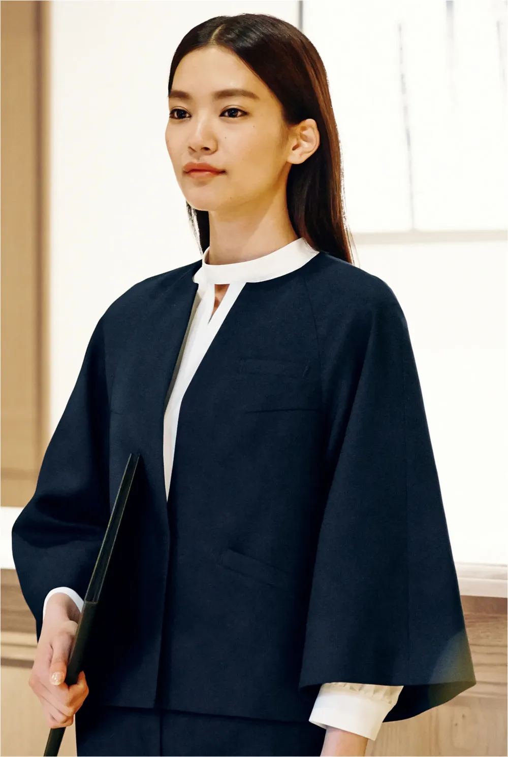 ノーカラージャケット カーシーカシマ NAJ025 オフィスウェア