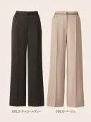 カーシーカシマ NAL071 ワイドパンツ NOBLE CROSS ワイドパンツ NAL070NOBLE CROSSシリーズの組み合わせ自在なワイドパンツです。エッセンシャル ツイルの2wayストレッチ素材と防汚・撥水機能により、快適な着心地を実現。様々なトップスとの組み合わせで、新感覚のフォーマルスタイルを演出します。特徴・速乾性に優れ、快適な着用感を長時間キープ・防汚加工により水や皮脂汚れがつきにくく清潔感を維持・撥水機能で急な雨にも対応できる・裾に向かって広がるワイドストレートシルエットが特徴・ドレープ感のある素材で柔らかく上品な印象に・丈感を活かしてヒール合わせも相性抜群仕様・品番:NAL071・商品名:ワイドパンツ・カラー:チャコールグレー、ベージュ・サイズ:5号、7号、9号、11号、13号、15号・シリーズ:NOBLE CROSS・デザイン:ワイドシルエット、センタープレス※この商品は股下フリーのため、着用するには丈詰めが必要です。