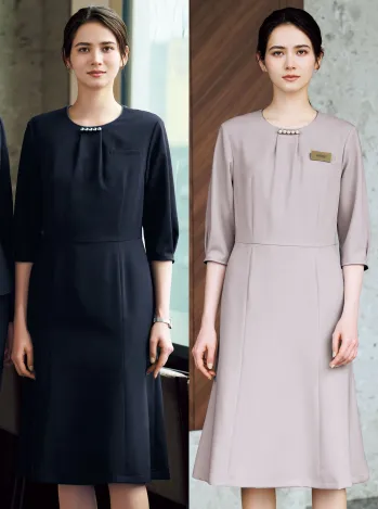 インフォメーション・ショールーム 七分（八分）袖ワンピース カーシーカシマ NAW064 ワンピース 事務服JP