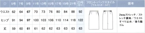 カーシー ESS816 タイトスカート TRABEST CARE（トラベスト ウェア）安心の「制菌・抗ウイルス加工」。常識をこえた軽さで、今まで以上に自由な着こなしを。【TRABEST CARE（トラベスト ウェア）】糸をムラがあるよに染めることで、奥行きのある色合いを実現。ウールの様なフェイス感と適度なハリ感、軽くてドライタッチなトロピカル組織のポリエステル素材。ウォッシャブル、ストレッチ、吸汗速乾、防シワを兼ね備え、制菌・抗ウイルス加工「DEOFACTOR®Antivirus」を施し、様々な場面で快適に過ごせる機能素材です。●DEOFACTOR®Antivirus独自の消臭、制菌作用により、衣類や繊維製品に付着する有害物質を分解し、無害化する。従来のDEOFACTOR®の制菌作用に加え、抗ウイルス作用を追加した新たな生地加工技術です。最近の増殖を抑制し、特定のウイルスの数を減らします。●「抗ウイルス」+「制菌（防臭）」抗ウイルス加工は特定のウイルスを用い、制菌加工は特定の細菌を用いて、公的機関による国際基準の抗ウイルス性試験、抗菌性試験を通過しています。●制菌メカニズム（防臭）・ミネラル酸素触媒がOHラジカルを生成し、細菌の増殖を抑制します。デオファクターの成分に含まれる天然鉱物ミネラル（鉄・カルシウム・アルミニウム・チタン・ゼオライト）が、空気中の水分と反応し、OHラジカルを生成します。それにより、生乾き臭の原因※1 となる細菌などの増殖を抑制します。・昼夜を問わず、空気を浄化するデオファクターデオファクターの成分は、空気と反応して細菌の増殖を抑制すると、再び水と酸素にもどり、空気中に還っていきます。光触媒は光（紫外線）がなければ反応しませんが、デオファクターは夜間や、クローゼット内、トランクルームなど光が届きにくい場所でも空気を反応し、効果を発揮し続けます。※1:花王株式会社の文献※2 によれば、繊維の生乾き臭の原因である雑巾様臭の主原因は、繊維上のモラクセラ菌であることが知られています。※2:Applied and Environmental Microbioligy78(9):3317(2012)※23号は受注生産になります。※受注生産品につきましては、ご注文後のキャンセル、返品及び他の商品との交換、色・サイズ交換が出来ませんのでご注意ください。※受注生産品のお支払い方法は、先振込（代金引換以外）にて承り、ご入金確認後の手配となります。 サイズ／スペック