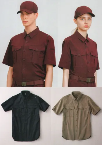 男女ペア 半袖シャツ カーシーカシマ（キャリーン） CSY166 半袖シャツ 作業服JP