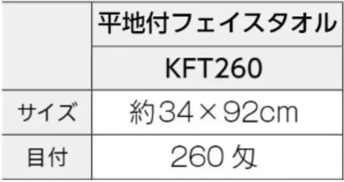 広洋物産 KFT260 国産純白フェイスタオル（平地付）260匁 480枚入 サイズ／スペック
