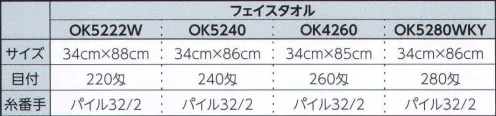 広洋物産 OK4260-W 業務用白フェイスタオル（260匁/300枚入) ※300枚入りです。※この商品はご注文後のキャンセル、返品及び交換は出来ませんのでご注意下さい。※なお、この商品のお支払方法は、先振込（代金引換以外）にて承り、ご入金確認後の手配となります。 サイズ／スペック