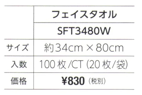 広洋物産 SFT3480W ファンクションタオル フェイスタオル（100枚入） くっきりキレイにプリントできて、裏面が柔らかい。イベントグッズに最適な商品です。◆裏と表で肌触りが違うファンクションタオルは表面と裏面で生地が異なります。裏面はパイルをカットした柔らかい生地です。◆昇華転写プリントに最適表面はフラット生地なので、キャラクターや人物の顔がとってもくっきりキレイにプリントが可能です。◆サイズはマフラータオル(SFT20110W)とフェイスタオル販促用品、ノベルティー、イベントグッズ販売品、記念品、プレゼントなど使い方は色々。フェイスタオルとマフラータオルをご用意しています。※100枚入りです。（25枚/袋）※この商品はご注文後のキャンセル、返品及び交換は出来ませんのでご注意下さい。※なお、この商品のお支払方法は、先振込（代金引換以外）にて承り、ご入金確認後の手配となります。 サイズ／スペック