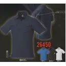 作業服JP メンズワーキング 半袖ポロシャツ クロダルマ 26450 半袖ポロシャツ（脇スリット）