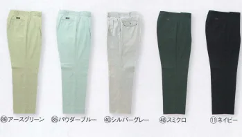 男女ペア パンツ（米式パンツ）スラックス クロダルマ 31491 スラックス（ツータック） 作業服JP