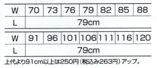 クロダルマ 1345 カーゴパンツ（ツータック） 環境保護と性能を追求したワークウェア。ミラクルケア加工で、永続する防縮性。永続する防皺性。優れた柔軟性。優れた保型性。優れた速乾性。幅広い抗菌・防臭効果で、身のまわりを清潔にします。肌にやさしく、洗濯後も優れた効果はほとんど変わりません。 サイズ／スペック