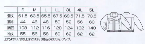 クロダルマ 255471 長袖ジャンパー 着る人への気配りを随所に。作業のしやすさと快適性で、プロも納得の一着です。 サイズ／スペック