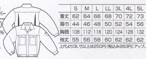 クロダルマ 32002 長袖ジャンパー ごわつかないソフトな着心地と制電性、豊富なカラーバリエーション。※「27 ペールシャルト」は、販売を終了致しました。 サイズ／スペック