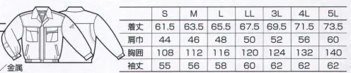 クロダルマ 32517 長袖ジャンパー ナノテクノロジーを駆使した防汚加工。汚れても水洗いで落ちやすく。驚異の汚れ落ち！汚れを防ぐ・汚れが付いても落ちやすい。繰り返し洗濯しても防汚効果を維持。 サイズ／スペック