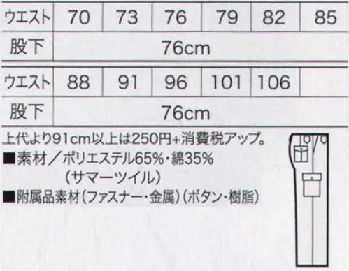 クロダルマ 35700 カーゴパンツ カーボン繊維を織り込んで作りあげた、制電性織物を使用し、職場に於いて様々な原因で発生する静電気の帯電を、JIS規格の基準値内でクリアするスパークカット商品です。 サイズ／スペック