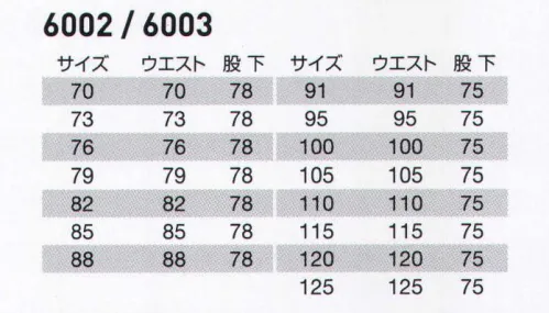 バートル 6002 ツータックカーゴパンツ 現場での作業性を徹底追及、本格仕様のリサイクル素材ウェア。日本製リサイクル素材使用。エコマーク・グリーン購入法対応アイテム。製品制電JIS T8118適合品。優れた耐久性とソフトな着用感。●日本製素材を使用。日本製の高品質リサイクル素材を使用。ソフトな着心地と優れた耐久性を実現しました。●製品制電JIS T8118適合品。帯電防止素材の使用、金属性付属品の不使用など、JIS（日本工業規格）の厳格な基準をクリア。●エコマーク認定。製品のライフサイクル全体を通して環境への負荷が少なく、環境保全に役立つと認められた商品としてエコマーク認定を受けています。●リサイクルポリエステル繊維エコロジア。日清紡テキスタイルのECOLOGIAは使用済みペットボトルからリサイクルしたポリエステルを利用しています。大切な資源を有効活用するとともに、温暖化ガスの排出抑制にも効果的です。※サイズ125cmは、「6002-125」に掲載しております。 サイズ／スペック