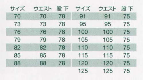 バートル 6027-125 ツータックパンツ 着心地のよさ、優れた耐久性、洗練されたデザインなど、どこをとってもハイクオリティを実現。しかも、うれしいリーズナブルな価格。ワークシーンへのこだわりが生んだ、ロングヒットアイテムです。※商品の仕様は予告なく変更される場合がございます。同一品番の商品であっても、販売時期によりスペックが異なる場合がございます。閲覧環境やモニター設定により、実際の商品の色味が画像と異なって見える場合がございます。 サイズ／スペック