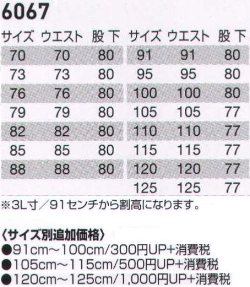 バートル 6067-125 ツータックパンツ ハードワーク御用達のT/Cライトチノで、着心地も耐久性も抜群の日本製。幅広いシーンで着れるベーシックなデザインにまとめました。夏対策には通気性にすぐれたボディクーラーを搭載。お求めやすさも魅力の新定番アイテムです。 丈夫で着心地のよいT/Cライトチノ（日本製素材）。通気性バツグンのボディークーラー（メッシュ仕様）。着用シーンを選ばない洗練デザイン。お求めやすいスーパープライス。※「48サックス」は、販売を終了致しました。  サイズ／スペック