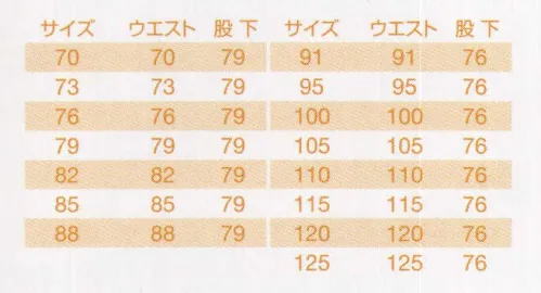 バートル 630-125 ツータックパンツ 作業性を追求したデザインに、ひとクラス上の着心地。長く着用、最強のT/Cエコライトチノ素材。着心地バツグンのソフト加工。T/C混紡による優れた耐洗濯性 お買い得のスーパープライス。※「22 ライトベージュ」は、販売を終了致しました。 サイズ／スペック