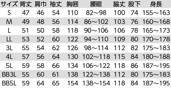 クレヒフク 1110 長袖ジャンプスーツ ビッグサイズまで9サイズ展開!デリバリーやサービススタッフなど、あらゆるシーンに対応!! サイズ／スペック