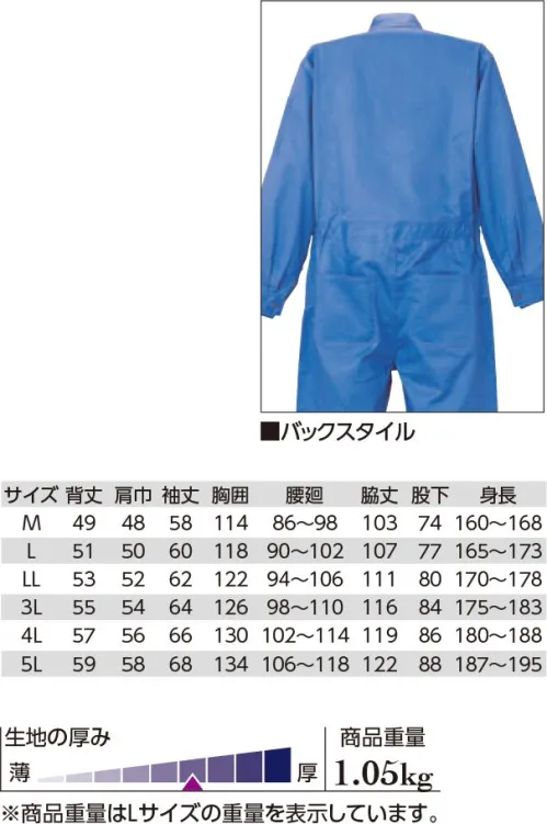 クレヒフク 15000 難燃ツナギ ダイワボウ「プロバン加工」素材使用コットン100％の難燃加工。「プロバン加工」は、プロバン・ポリマー（難燃剤）で、コットンの繊維をすっぽり包んでしまう技術です。このユニフォームから未来が変わる。コットン100％の快適性と、火花から体を守る安全性を兼ね備えた、難燃加工のダイワボウ プロバン®生地を使用することで実現しました。着火しても、炭化するため燃え広がりません。※プロバン®はRhodia社の登録商標です。01.コットンだから快適天然素材なので柔らかくて、快適な着心地が得られます。02.コットンなのに難燃プロバン®加工により、難燃性が向上します。着火しても、炭化するため燃え広がりません。03.コットンでも大丈夫繊維が溶融しないため、肌に貼り付きません。また洗濯しても難燃性が維持されます。生地は、洗濯300回後でも難燃性があることを実証！！（一般財団法人 カケンテストセンター調べ/洗濯方法:ジS0217103法 タンブル乾燥） サイズ／スペック