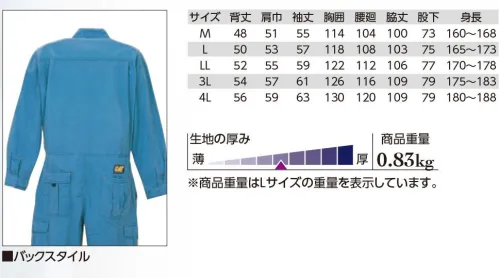 クレヒフク 1640 CAT長袖フライトツナギ C.A.T長袖フライトツナギ胸元の斜めについたファスナーや丸型の衿が印象的。バイオウォッシュ加工で“洗い”をかけたタフな仕上がり。※「504 アーミーグリーン」は、販売を終了致しました。 サイズ／スペック