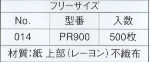 ライフ PR9002 不織布使い捨て和帽子(NO.014)（500枚入り） 格安で使い捨て、いつも清潔なコック帽です。天然素材を使用しています。不織布は紙と布それぞれのよさを兼ね備えた素材です。軽量で柔軟性に富み、吸湿性・通気性・耐久性に優れています。ライフ・ハットのコック帽子に使われている不織布は、“人と地球環境にやさしい”レーヨン（天然素材）製不織布です。織布（しょくふ）とは織物のことで、織物は縦糸と横糸で編んだ物を言います。そして不織布とは文字通り、“織らない布”のことです。通常、織物は繊維・編み機にかけられて、縦糸や横糸を使い織られたり編まれたりしますが、不織布は繊維を均一に並べ、樹脂接着やプレス機械・高圧水流などにより、シート状にした物です。生産性が良く、様々な分野の製品に利用されています。※この商品は、ご注文後のキャンセル・返品・交換ができませんので、ご注意下さいませ。※なお、この商品のお支払方法は、先振込（代金引換以外）にて承り、ご入金確認後の手配となります。 サイズ／スペック