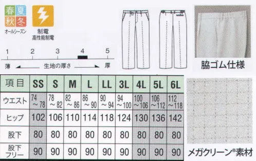 リミット B-2905 メンズスラックス 『高性能制電シリーズ』ウエスト脇にはゴムを使用していますので、ピッタリフィット。 ※この商品はご注文後のキャンセル、返品及び交換が出来ませんのでご注意くださいませ。※なお、この商品のお支払方法は、先振込（代金引換以外）にて承り、ご入金確認後の手配となります。※SSおよび4L～6Lサイズにつきましては受注生産となります。 サイズ／スペック