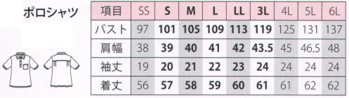 リミット P-880 ポロシャツ 背中・ウエストをカバーするふんわりデザインタックがたっぷり入ったゆったりシルエット。気になる背中やウエスト、お腹まわりをふんわりカバーします。●きちんと感のある台衿付きラフなイメージのあるポロシャツですが、衿と袖口はしっかりとした生地なので、きちんとした印象になります。●吸汗速乾の軽い素材「アミーナ」使用軽くて伸縮性が良く、夜洗えば翌朝乾くほど速乾性も優れています。●左胸にポケット付きIDカードのクリップや名札を付けるのに便利なむんポケット付き。●気になる背中・ウエストまわりをカバーするふんわりシルエット後ろヨークとタックで身幅にゆとりを持たせた動きのあるシルエット。バックスタイルも気になりません。●前開きドットボタンだから、脱着ラクチン。取れて落ちる心配もありません。※この商品はご注文後のキャンセル、返品及び交換が出来ませんのでご注意くださいませ。※なお、この商品のお支払方法は、先振込（代金引換以外）にて承り、ご入金確認後の手配となります。※SSおよび4L～6Lサイズにつきましては受注生産となります。 サイズ／スペック