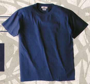 男女ペア 半袖Ｔシャツ 丸鬼 RA-091 藍染Tシャツ 作業服JP