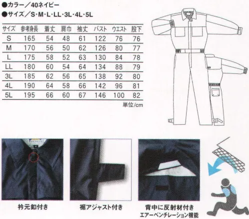 丸鬼 PS-1000 テフロン超撥水長袖ツナギ 作業性を徹底追及した、専用仕様シリーズ。バツグンの水はじき効果を発揮する洗車仕様。作業のしやすさを徹底追求した用途別アイテムです。超撥水だから、洗車や屋外作業に大活躍。●水はじき効果と防風性に優れた超撥水テフロン加工。●軽量で耐久性バツグンのナイロンリップ素材。●メッシュ裏地付き。 サイズ／スペック