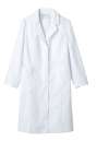 住商モンブラン 71-121 女子診察衣シングル（長袖） 同じ仕事着でも、さりげなくおしゃれなデザインを選びたい。そんな方には丸衿、プリンセスラインの優しいコートをどうぞ。ドクターコートの必要機能もすべて備えています。