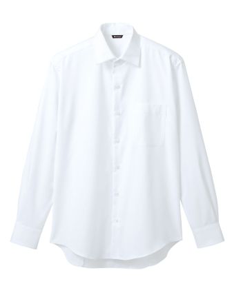 住商モンブラン BF2571-2 シャツ（メンズ・長袖） カフスができる袖口ボタンホール仕様。透けにくくイージーケアが嬉しいストレッチシャツ。動きやすいストレッチ素材。