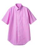 住商モンブラン CG2504-5 シャツ（男女兼用・半袖） 明るく気さくな印象になれる、チェックシャツ。先染めチェック大きめのチェック柄は、明るく親しみやすい印象。先染め糸で織り上げているので色あせにくく、形態安定加工でお手入れも簡単です。
