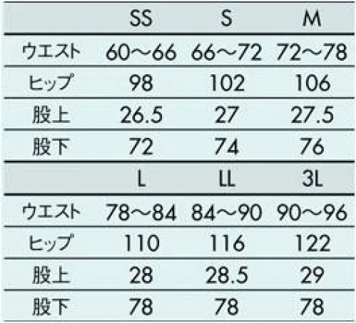 住商モンブラン 7-921 パンツ（ワンタック・両脇ゴム） RETAIL HACCPB SERIES塩素消毒や工業洗濯にも耐える、タフな素材がこれからの定番。より清潔や安全が重視される時代、塩素消毒や工業洗濯に耐える素材はこれからの定番に。消毒や洗濯を繰り返しても美しい発色をキープします。【レギュラータイプ】ワンタックの自然なストレートライン。適度にゆとりがあり、きれいなシルエットを演出します。 サイズ／スペック