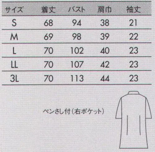 住商モンブラン 72-362 ケーシー（レディス・半袖） 定番デザインで人気の高いベーシックケーシー。フルダル制電裏綿トリコットしっかりとした編み感と適度なストレッチ性を両立したニット素材だから長時間着ていても着崩れしにくく、一日中快適に過ごせます。静電気を防ぐ特殊な糸を編み込み、また汚れが付きにくく細菌が増殖しにくい加工を施したクリーン素材。毎日気持ちよく袖を通せる素材です。※この商品は半袖です。 サイズ／スペック