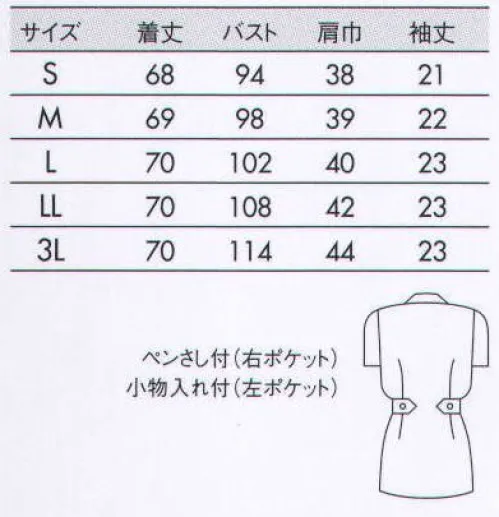 住商モンブラン 73-1424 ナースジャケット（半袖） こだわりのジャケットでおしゃれ感をアピールして。●襟もとをスッキリ見せるパイピングデザイン。●動きやすく、やわらかな印象をつくる袖山タック。●脇ポケットには小物を整理しやすい内ポケット付き。フルダル制電裏綿トリコット微かな光沢があり、しっとりとした優しい風合い。肌に触れる生地表面は、汗をすばやく吸収するコットン素材。衣服の中に光を通しにくくUVカット率の高いフルダル糸を使用した生地のため、インナーの透けを防ぎます。また、静電気を防ぐ特殊な糸を編み込んでおり、衣服のまとわりつきも防止。やわらかな風合いのニット素材だから、長時間着ていても疲れにくく一日中快適に過ごせます。また汚れが付きにくく細菌が繁殖しにくい加工を施したクリーン仕様。毎日気持ちよく袖を通せる素材です。【2024年廃番確定】リニューアル商品は「MN500-0113」シリーズとなります。 サイズ／スペック