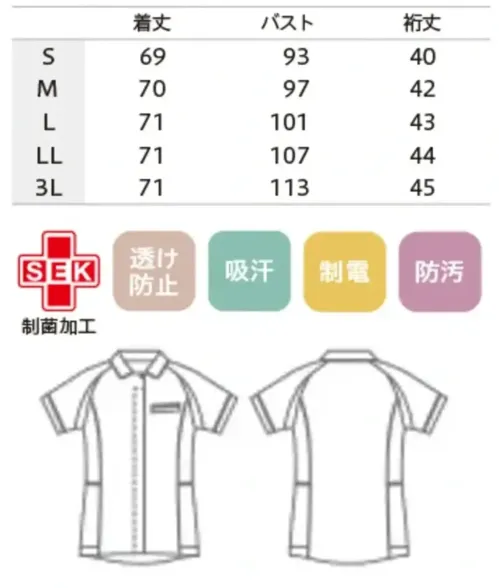 住商モンブラン MJ052-0194 ジャケット（半袖） サイズ／スペック