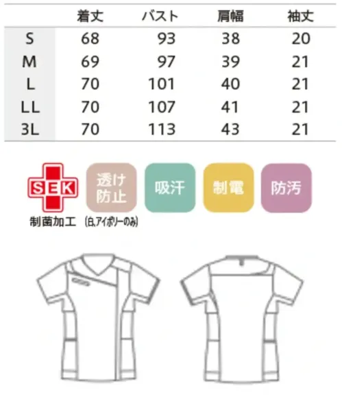 住商モンブラン MS354-0109 スクラブ（半袖） サイズ／スペック