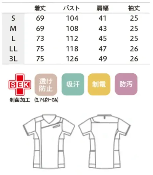 住商モンブラン MS854-0140 スクラブ（半袖） サイズ／スペック