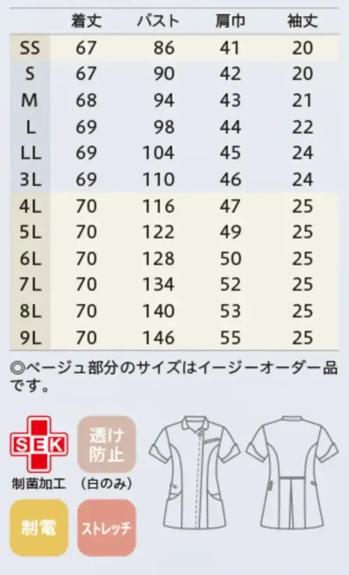 住商モンブラン RJ500-0152 ジャケット（半袖） サイズ／スペック