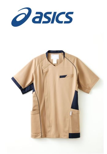 ドクターウェア 半袖ジャケット（ブルゾン・ジャンパー） アシックス CHM401-6183 スクラブ（半袖） 医療白衣com