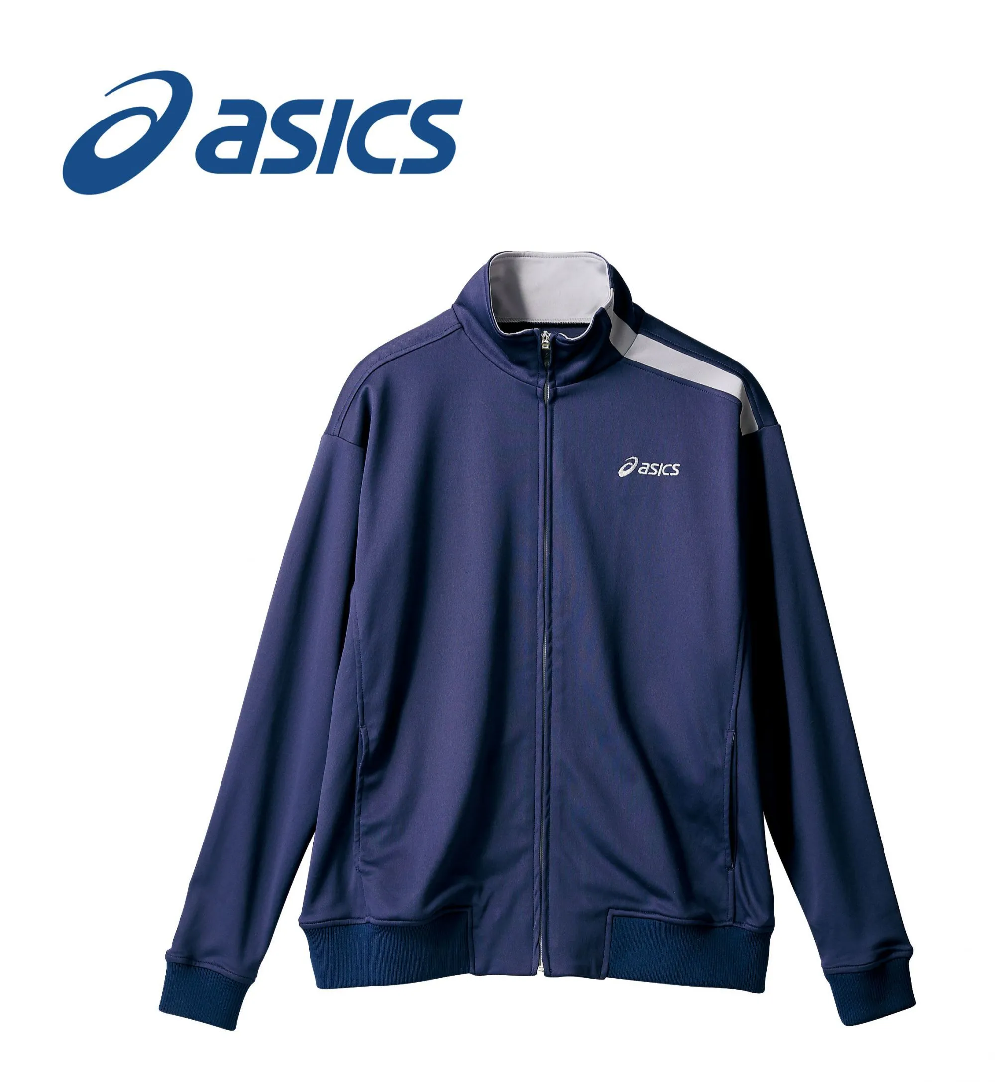 アシックス CHM507-5013 ジャケット（男女兼用・長袖） ASICSスポーツ工学から生まれた技術を、医療・介護の現場へ最前線で戦うトップアスリートの要求に応える、高いパフォーマンス性能を備えたウエアを開発してきたアシックス。その技術とノウハウから、体の動きをサポートする立体裁断を採用したユニフォームが生まれました。抱える、支える、しゃがむなど、体への負担が大きい動作が多い医療・介護の現場でも、特殊カッティングの機能派ユニフォームが動く人の体をしなやかに支えます。スタンドカラーとすっきり細身のシルエットで、スタイリッシュに。●アシンメトリーデザインスポーティーで先進的な印象のアシンメトリーな配色ライン。●衿裏配色ファスナーを開けたときに見える衿裏の配色で、おしゃれ感アップ。●拘りのファスナーファスナーの引手はアシックスのロゴ入り、配色もおしゃれに。●シームポケットデザインの邪魔をしないすっきりシームポケット。●リブ仕様の裾裾はリブ仕様で腰回りにフィット。【ライセンス商品】この商品は、アシックスジャパン株式会社とのライセンス契約により住商モンブラン株式会社が製造したものです。