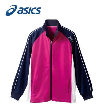 アシックス CHM511-5024 トレーニングジャケット（長袖） ASICSスポーツ工学の技術を、医療・介護の現場へトップアスリートのためのウェアを開発してきたアシックス。その技術とノウハウから、体の動きをサポートする立体裁断を採用したユニフォームが生まれました。抱える、支える、しゃがむなど、体への負担が大きい動作が多い医療・介護の現場でも、特殊カッティングの機能派ユニフォームが動く人の体をしなやかに支えます。配色カラーが人気のジャケットに、ビビッドな新色が登場！●耐久性に優れるセミオートマチックファスナー。●通気性のよいメッシュ生地素材。【ライセンス商品】この商品は、アシックスジャパン株式会社とのライセンス契約により住商モンブラン株式会社が製造したものです。