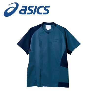 ドクターウェア 半袖ジャケット（ブルゾン・ジャンパー） アシックス CHM855-39 スクラブ（半袖） 医療白衣com