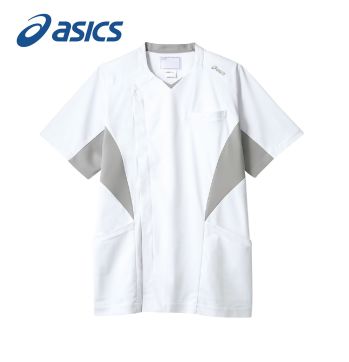 ドクターウェア 半袖ジャケット（ブルゾン・ジャンパー） アシックス CHM857-10 スクラブ（半袖） 医療白衣com