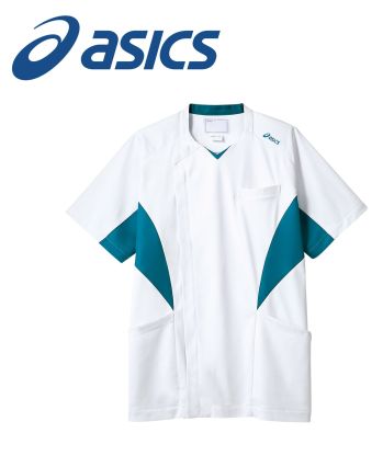 ドクターウェア 半袖ジャケット（ブルゾン・ジャンパー） アシックス CHM857-14 スクラブ（半袖） 医療白衣com