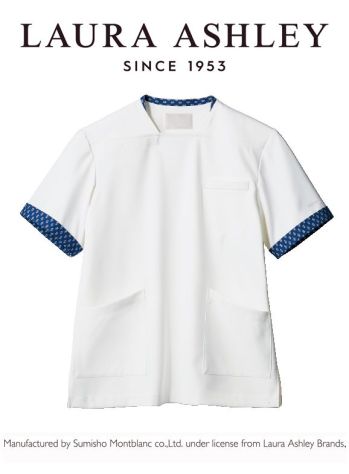 ナースウェア 半袖ジャケット（ブルゾン・ジャンパー） ローラ アシュレイ LU651-19 ジャケット（男女兼用・半袖） 医療白衣com