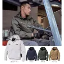 作業服JP 男女ペア 長袖ジャケット（ブルゾン・ジャンパー） 村上被服 V2512 サイドファン長袖フードジャケット