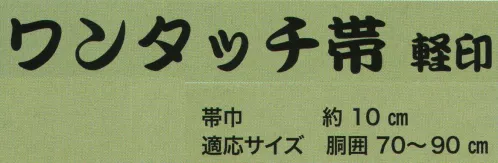 東京いろは KEI-5 ワンタッチ帯 軽印 ※この商品はご注文後のキャンセル、返品及び交換は出来ませんのでご注意下さい。※なお、この商品のお支払方法は、先振込（代金引換以外）にて承り、ご入金確認後の手配となります。 サイズ／スペック