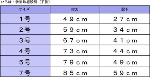 東京いろは MOMOHIKI-6 特製町紺股引（子供） ※この商品はご注文後のキャンセル、返品及び交換は出来ませんのでご注意下さい。※なお、この商品のお支払方法は、先振込（代金引換以外）にて承り、ご入金確認後の手配となります。 サイズ／スペック