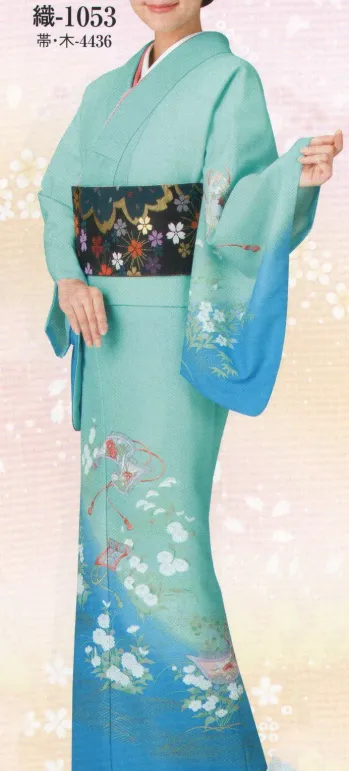 踊り衣装・着物 踊り衣装 日本の歳時記 1053 ちりめん付下絵羽 織印（反物） 祭り用品jp