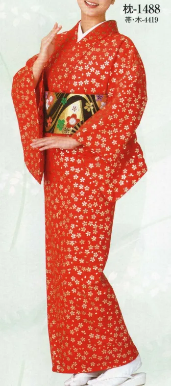 踊り衣装・着物 踊り衣装 日本の歳時記 1488 箔小紋 枕印（反物） 祭り用品jp